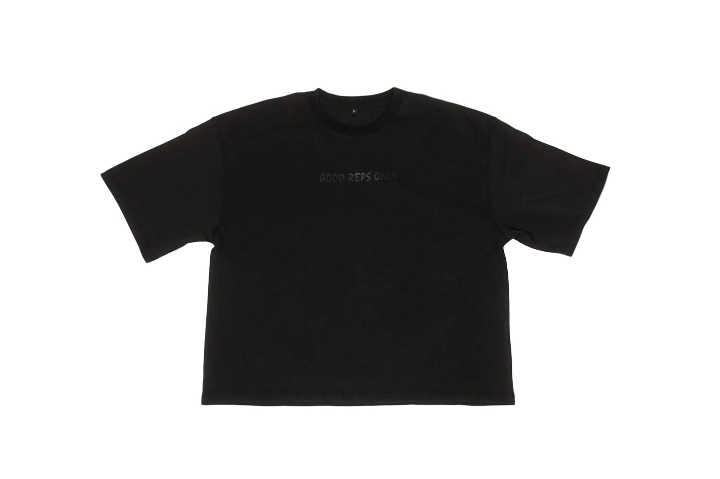 Box Cut Tee in Acid Wash Black