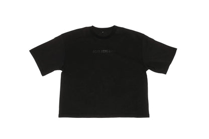 Box Cut Tee in Acid Wash Black